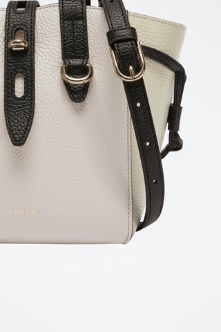 Sac à main en cuir Furla Net Mini - Perle et noir