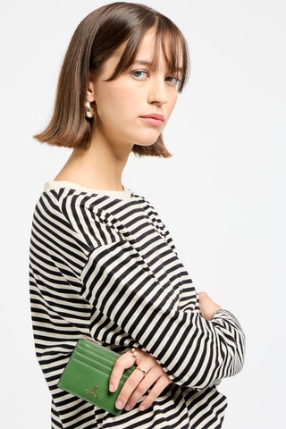 Porte-cartes en cuir Ivy - Vert