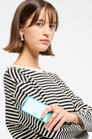 Porte-cartes en cuir Camelia - Turquoise