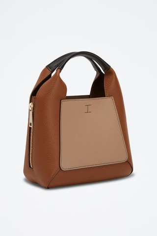 Sac à main en cuir de veau Gilda - Marron