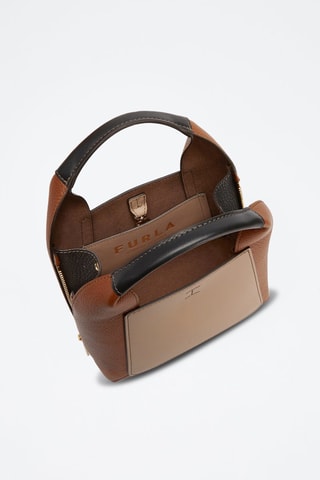 Sac à main en cuir de veau Gilda - Marron