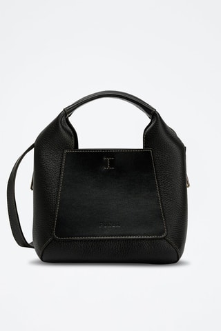 Sac à main en cuir Gilda Mini - Noir et écru