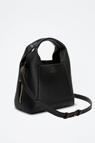 Sac à main en cuir Gilda Mini - Noir et écru