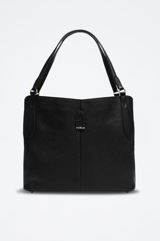 Sac porté épaule en cuir de veau M Dafne - Noir