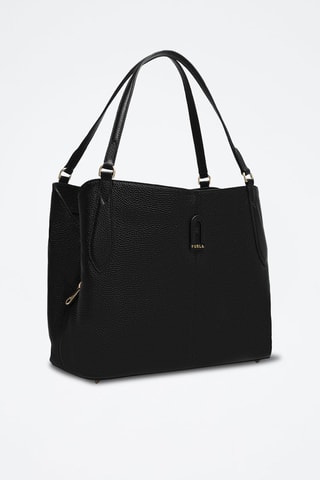 Sac porté épaule en cuir de veau M Dafne - Noir