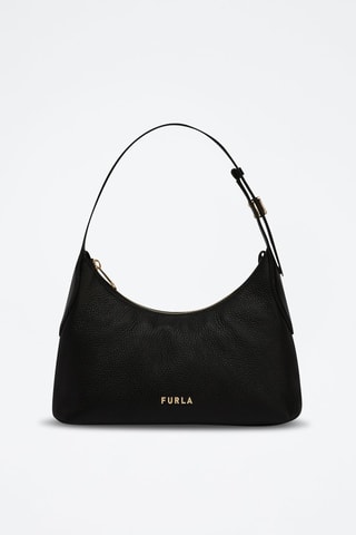 Sac porté épaule en cuir de veau Danae S - Noir