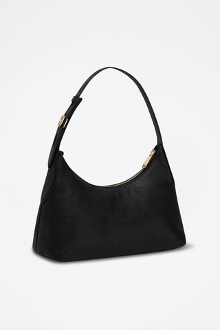 Sac porté épaule en cuir de veau Danae S - Noir