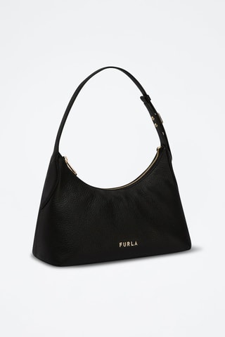 Sac porté épaule en cuir de veau Danae S - Noir