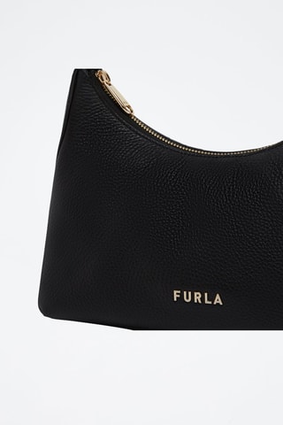 Sac porté épaule en cuir de veau Danae S - Noir