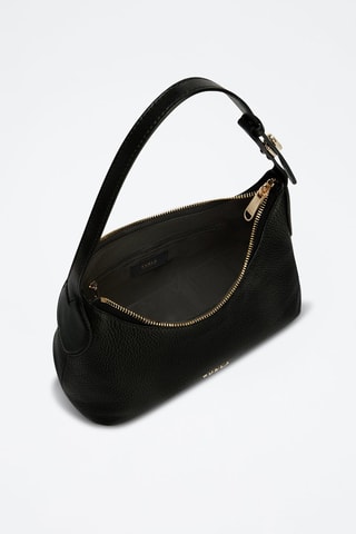 Sac porté épaule en cuir de veau Danae S - Noir