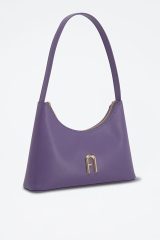Sac porté épaule en cuir de veau Diamante - Violet