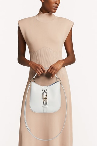 Sac à main en cuir de veau Sirena Mini - Gris clair