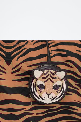 Tote bag et porte-monnaie à oreilles Calipso - Orange et noir