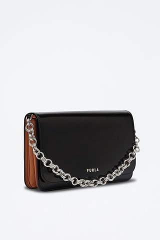 Sac bandoulière en cuir de veau Splendidas S - Noir