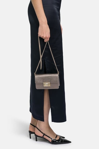 Sac bandoulière en cuir de veau Venere - Gris