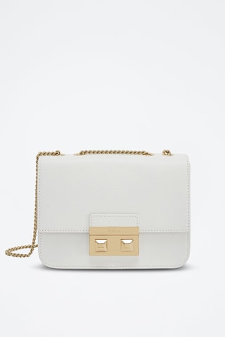 Sac bandoulière en cuir de veau Mini Bella - Blanc