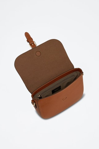 Sac bandoulière en cuir de veau S Urania - Marron