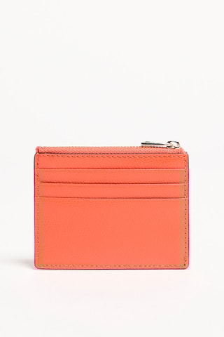 Porte-cartes en cuir Vitamina - Corail