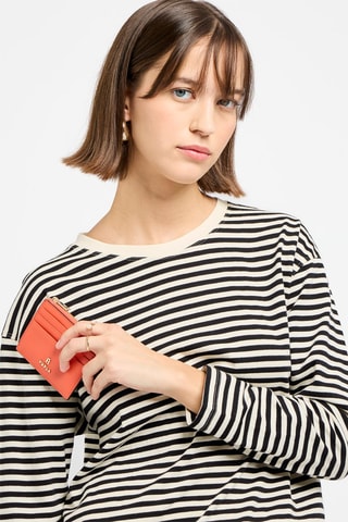 Porte-cartes en cuir Vitamina - Corail