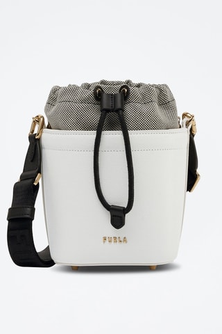 Sac seau en cuir de veau Vertigine Mini - Blanc