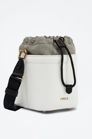 Sac seau en cuir de veau Vertigine Mini - Blanc