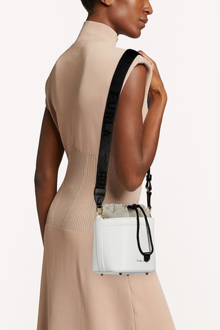 Sac seau en cuir de veau Vertigine Mini - Blanc