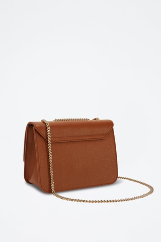 Sac bandoulière en cuir de veau Mini Bella - Marron