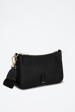 Sac bandoulière en cuir de veau S Atena - Noir