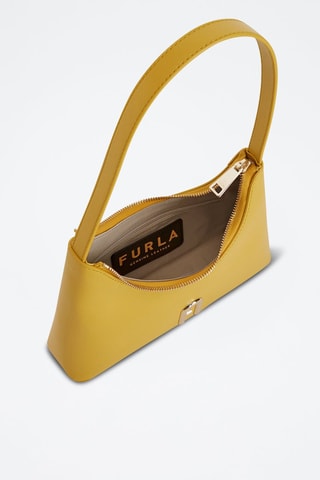 Sac porté épaule en cuir de veau Diamante - Moutarde