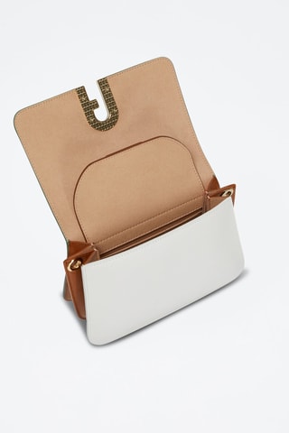 Sac bandoulière en cuir de veau Gemma Mini - Vert et blanc