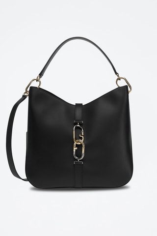 Sac à main en cuir de veau Sirena M - Noir