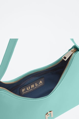 Sac porté épaule en cuir Diamante S - Turquoise