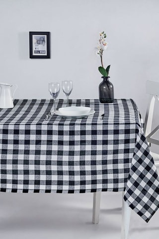 Vierkant Tafellaken - zwart en wit - 160 x 160 cm