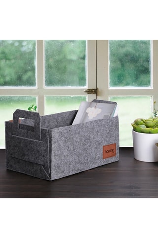 Panier - 30 x 20 x 15 cm - Gris chiné