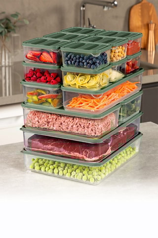 18 bewaarbakjes -  350 tot 3500ml