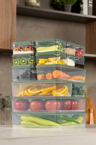 18 bewaarbakjes -  350 tot 3500ml