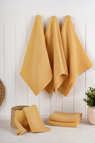 6 Theedoeken Eloise - Mosterdgeel