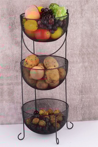 3 paniers en métal Aleyna SM3K - Noir