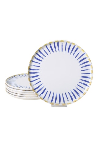 6 assiettes plates en céramique - 28 cm
