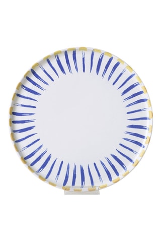 6 assiettes plates en céramique - 28 cm