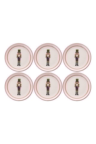 6 assiettes plates en céramique - 25,5 cm