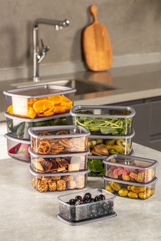 12 Bewaarbakjes - 250 / 500 / 750 / 1200 ml