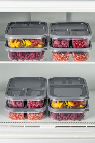 8 bewaarbakjes - 15 x 24 x 5 cm