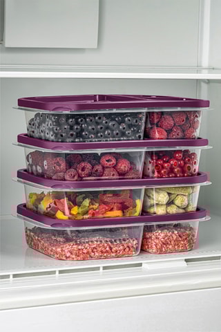 4 Bewaarbakjes met Deksel - 15 x 24 x 5 cm