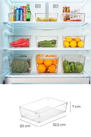 3 organisateurs de frigo sans BPA - 20 x 32,5 x 7 cm