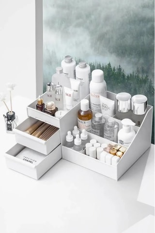 Organisateur de maquillage - 28 x 17 x 13 cm - Blanc