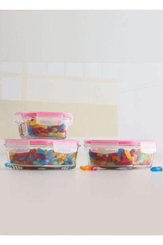 3 Bewaarbakjes - 37,5 tot 115cl