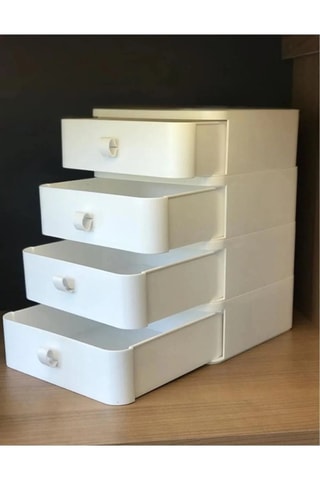 Organisateur de maquillage -  21 x 16 x 21 cm - Blanc