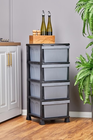 Desserte - 4 tiroirs - Gris