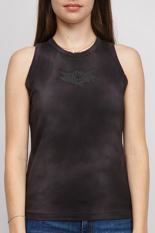 Camiseta de tirantes tie-dye - Negro y gris